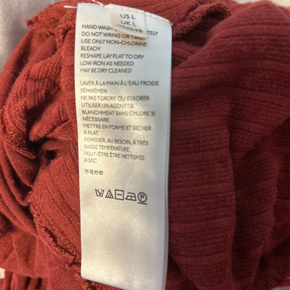 Free People Rust Red Long Sleeve Babydoll Tunic - Picture 10 of 11